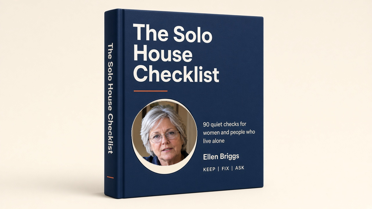 The Solo House Checklist — 3D book mockup by Ellen Briggs
